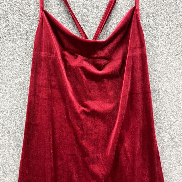 Bloomchic Dress Women Plus 1X 14 16 Red Velvet Bodycon Stretch Adjustable straps - Picture 4 of 13